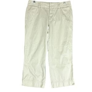 Eddie Bauer Womens Pants Tan Mid Rise Vashon Fit Capri 100% Cotton 8